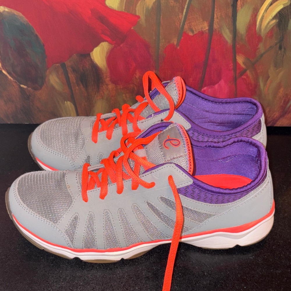 Ryka Athletic Shoes in Gray with Purple and Orange Highlights